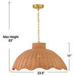 Product Image 3 for Scalloped Serenity Rattan Pendant from Creative Co-Op