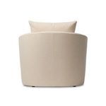 Rear view showcasing the curved back and loose pillow resting at top of Farrah Chaise Lounge