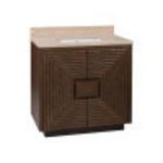 Back view revealing flat cocoa stained panel and mounting hardware area