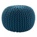Product Image 2 for Spectrum Pouf Textured Blue Round Pouf from Jaipur 