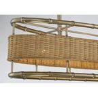 Product Image 4 for Arcadia 4 Light Warm Brass With Natural Rattan Linear Chandelier from Savoy House 