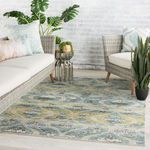 Product Image 9 for Nikki Chu By  Jive Indoor / Outdoor Trellis Blue / Green Area Rug from Jaipur 