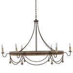 Jean Chandelier with scalloped rods formed to smooth curves without hanging beads
