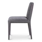 Side profile of single Calla dining chair showing thickly padded seat and backrest