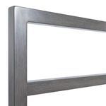 Close-up showing brushed slate gray wood grain detail on chair frame
