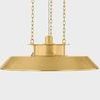 Woodrow Pendant with large gold RLM-style reflector shade and three gold suspension chains