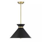Product Image 2 for Lamar Black With Warm Brass Accents 3 Light Pendant from Savoy House 