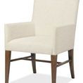 Driftwood Upholstered Arm Chair showing angled front view highlighting armrest and seat depth