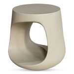 Beige Rothko Outdoor Stool viewed from a slightly different angle showing more rounded edges and cutout interior