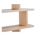 Close-up angled side view focusing on the Miri shelf’s panel thickness and natural wood grain texture