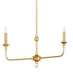 Angled view showing two candle lights on extended arms with detailed gold texture