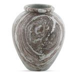 Didion Vase front view with a focus on the detailed concentric marble veining