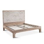 Product Image 4 for Haveli Mango Wood Geometric Carved King Bed from World Interiors