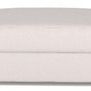 Neutral-toned fabric ottoman with clean lines and a plush, cushioned top from the Lucy Modular Sectional collection.