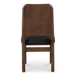 Rear view of Kerr dining chair showing solid walnut back and crossbar between legs