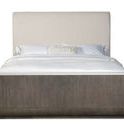Modern Mood Queen Bed front view showing full wood veneer footboard with mink finish