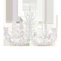 Twiggy Oval Chandelier viewed straight on, showing six candle lights and curved branch arms