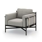 Hearst Outdoor Chair angled side view with ivory straps visible on back cushion