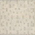 Priti Pewter/Natural rug with hooked wool pile in soft neutral tones, geometric and tribal-inspired pattern