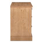 Side profile of Tade nightstand showing wood grain and solid base