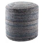 Product Image 2 for Duro Stripes Light Blue/ Gray Cylinder Pouf from Jaipur 