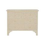 Front view of Milford Chest showing bone pattern and drawer knobs symmetrically aligned
