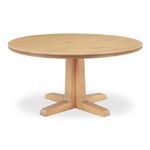 Round Charles Dining Table in natural pine with double bullnose edge and four-legged base
