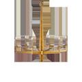 Goldfinch Medium Chandelier with eight arms and wrought iron frame in washed textured Lucerne gold finish