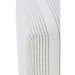 Detail showing fabric edge stitching on the corner of Dena Ottoman