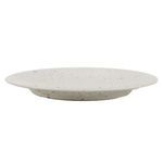 Bosque Stoneware Dinner Plate in speckled light grey with wide rim and shallow center