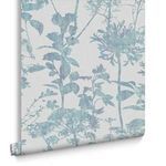 Single roll of Esther Wallpaper with slight shadowing on edge showing paper thickness and pattern repeat