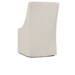 Rear angle highlighting sleek back with subtle curve and fabric texture in gray