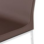 Colter Counter Stool with brown padded seat and backrest on slim chrome metal legs