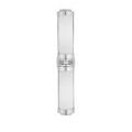Bowland Bath Wall Sconce front view with matte frosted glass tubes and polished nickel caps unlit