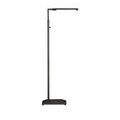 Slim rectangular LED light glowing at arm end with bronze metal