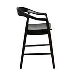 Right side profile of chair showing armrest arch and leg details