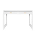 Product Image 1 for Larkin Two Drawer Desk With Fluted Detail In Matte White Lacquer from Worlds Away