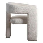 Side view of Elo Chair showing depth of curved back arm and seat cushion