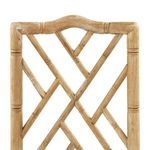 Close-up detail of geometric bamboo pattern on chair backrest