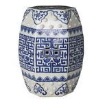 Product Image 2 for Blue & White Hex Geometric Garden Stool from Legend of Asia