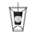 Rochefort sconce front view with unlit milky white glass globe centered on black backplate