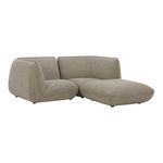Zeppelin sectional shown from left-angle highlighting rounded armrest and seat cushions