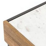 Close-up of marble top surface with white background and subtle gray veining