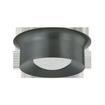 Noxon Flush Mount ceiling light with matte cloud glass shade within a smooth dark metal frame with a gently swelling canopy