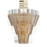 Cassian Chandelier isolated on white background showcasing full length and connected gold chain