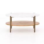 Olga 36" Oval Coffee Table Golden Brass image 3