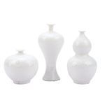 Product Image 1 for Chinoiserie White Crystal Shell Vases(Set Of 3) from Legend of Asia