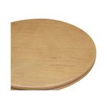 Close-up of the Charles Cafe Table’s round double bullnose edge tabletop in natural wood finish