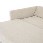 Partially open pullout mechanism supporting sofa bed mattress in unfolded position