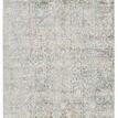 Kenrick Floral rug with intricate trellis motif in ivory, gray, blue, and green with a lustrous sheen, rectangular shape